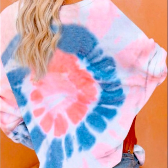 HOST PICK TYE DYE VIBRANT COLORS TEE PINK,BLUE - Picture 3 of 4